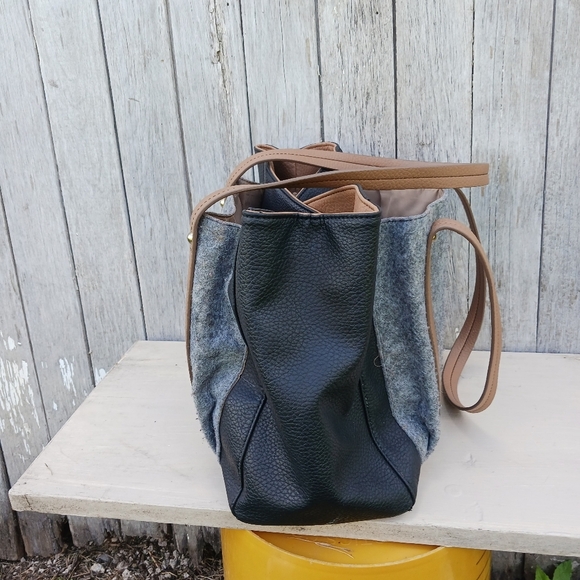 RELIC by Fossil Bailey Double Faux Vegan Leather Shoulder Purse Tote Bag Handbag - Picture 6 of 11